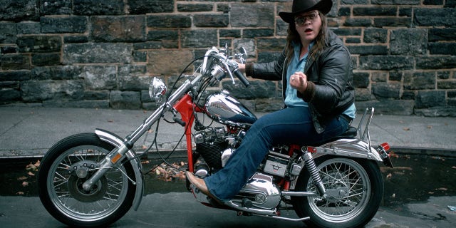Meat Loaf was often photographed on motorcycles due to his association with them through "Bat Out of Hell."