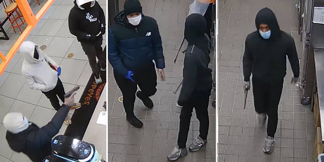 A group of armed and masked suspects rob a Popeye's restaurant on Jan. 16.