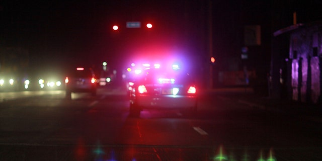 A Miami police car with lights ablaze responds to a call as they patrol the street on Aug. 11, 2010. (Getty Images)