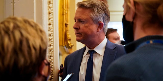 U.S. Senator Roger Marshall (R-KS) departs a meeting at the U.S. Capitol in Washington, U.S., December 1, 2021. REUTERS/Elizabeth Frantz