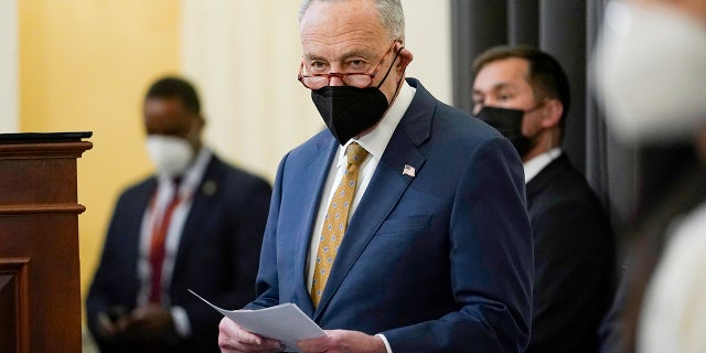 FILE:Senate Majority Leader Chuck Schumer, D-N.Y., set up Martin Luther King Jr. Day on Jan. 17 as the deadline to either pass the voting legislation or consider revising the rules. Photo by Susan Walsh-Pool/Getty Images (Photo by Susan Walsh-Pool/Getty Images)