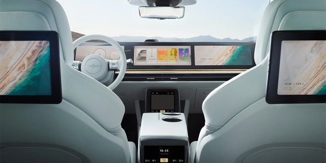 An entertainment system with streaming video and games is provided for front and rear passengers.