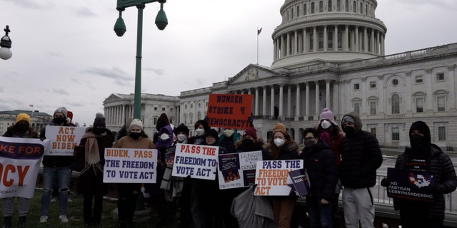 Hunger strikers on day 5 of their strike outside the U.S. Capitol