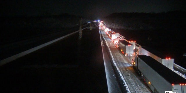 Trucks could be seen in a standstill along parts of the I-95 in Virginia after a major snowstorm.