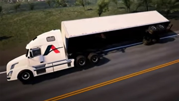 Tractor trailer tips over in apparent road rage incident