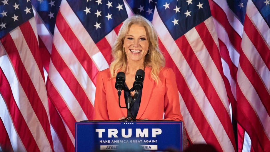 Kellyanne Conway speaks to Trump supporters at MAGA event in Pennsylvania
