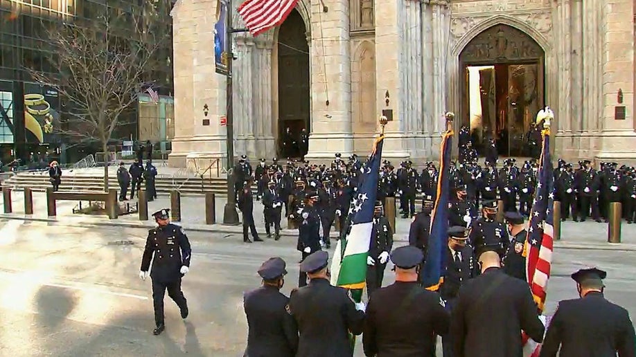 NYPD Officer Jason Rivera’s casket