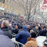 Thousands gather to pay their final respects to slain NYPD officer Jason Rivera, Jan. 28, 2022.