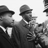 Police Chief Laurie Prichett tells Martin Luther King Jr. (L) and Dr. W. G. Anderson that they are under arrest after they could not produce a permit to parade on Dec. 16, 1961, in Albany, Georgia.