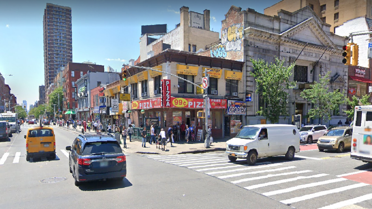 The shooting happened as the bus was rounding this street corner in New York City.