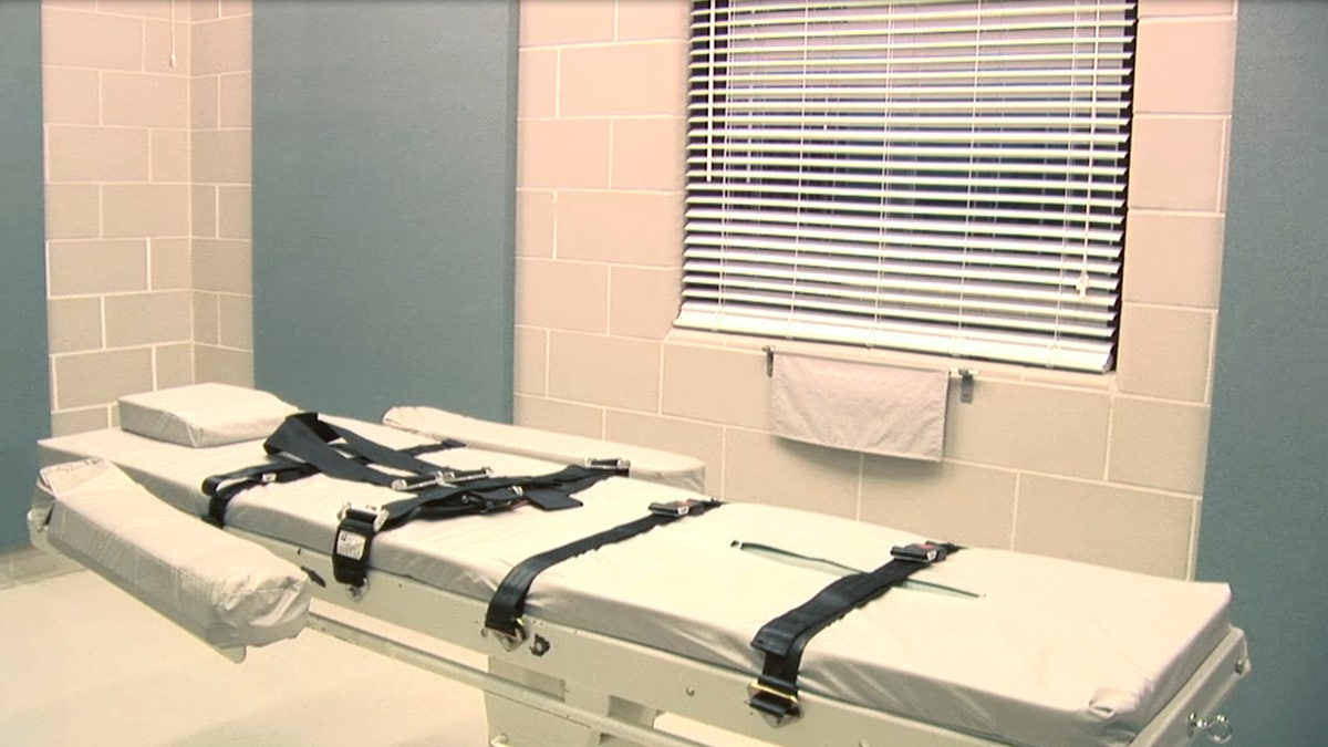 The execution chamber at the Arizona State Prison Complex- Florence - HU9 is shown in the screen grab from a video provided by the Arizona Department of Corrections.