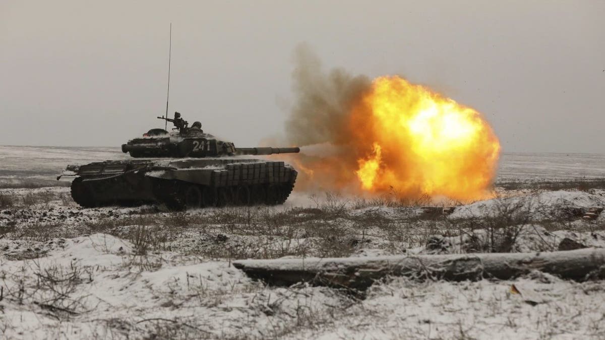 FILE - A Russian tank T-72B3 fires as troops take part in drills at the Kadamovskiy firing range in the Rostov region in southern Russia, Wednesday, Jan. 12, 2022. 