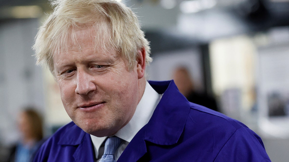 British Prime Minister Boris Johnson visits the technology center at Hopwood Hall College, in Middleton, Greater Manchester, England, Thursday Feb. 3, 2022.