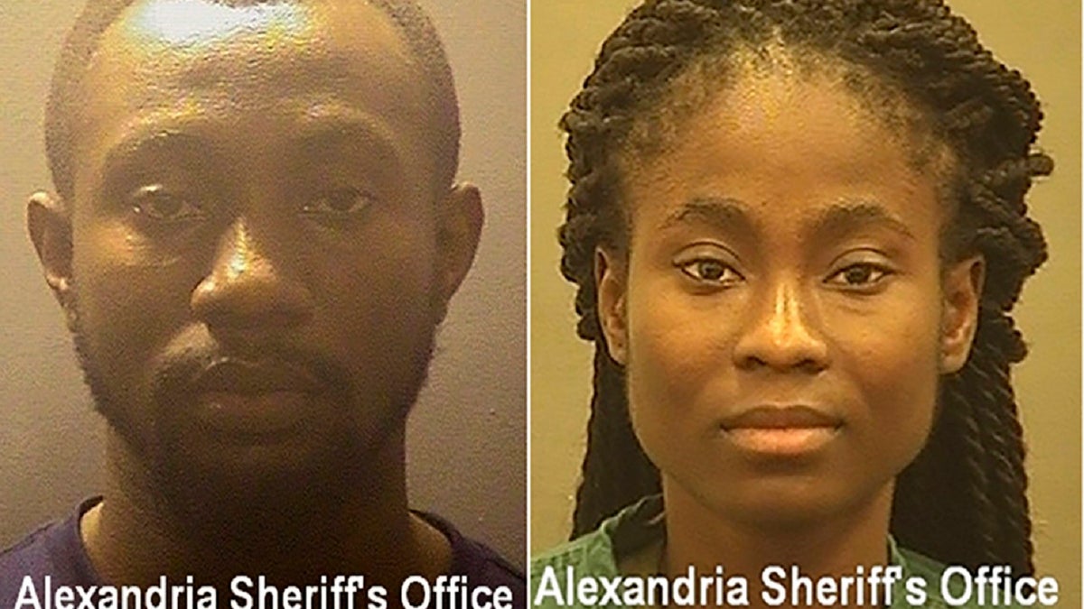 This photo provided by Alexandria Sheriff's Office, shows from left Richard Broni and Linda Mbimadong. 