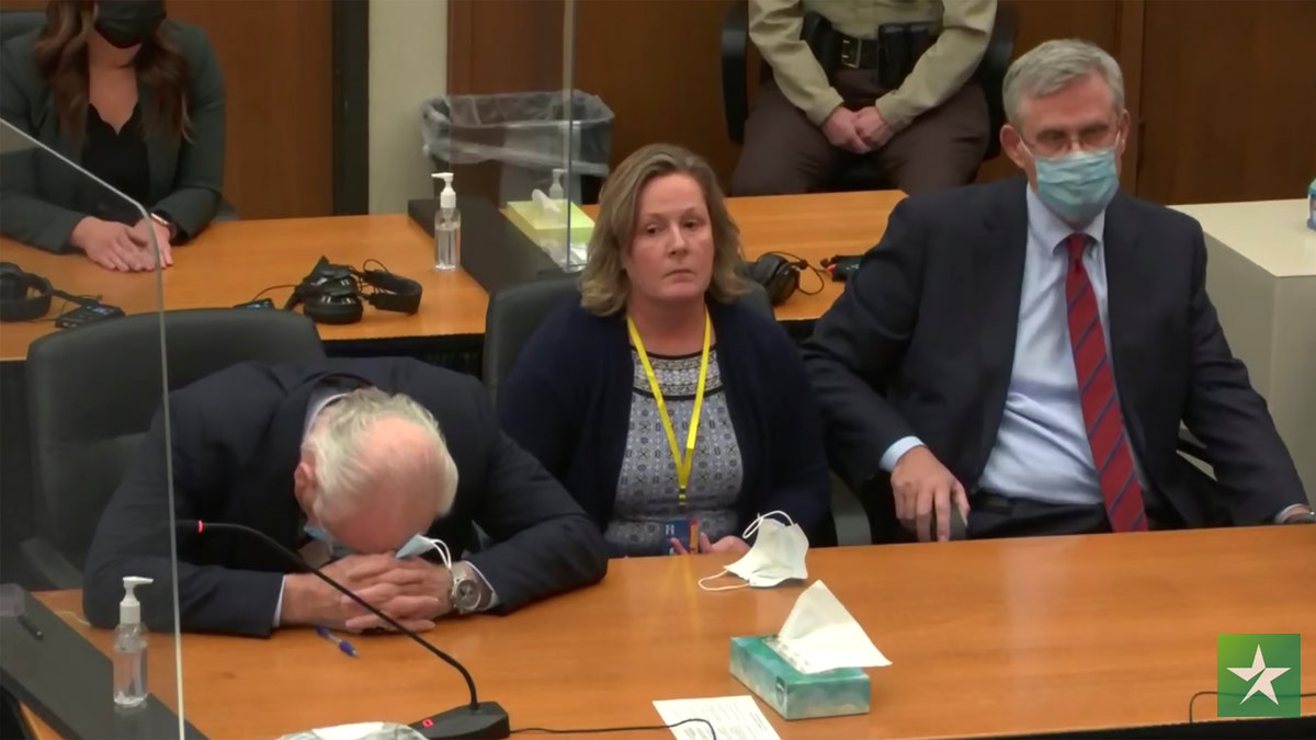 In this screen grab from video, former Brooklyn Center Police Officer Kim Potter center, with defense attorney Earl Gray, left, and Paul Engh sit at the defense table after the verdict is read Dec. 23, 2021 in Potter's trial for the April 11, 2021, death of Daunte Wright, at the Hennepin County Courthouse in Minneapolis, Minn.