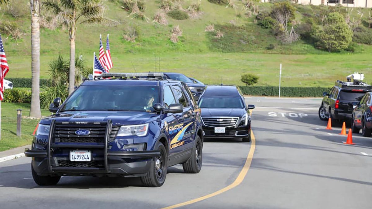 Alameda County Sheriff's Office command staff honor sheriff’s recruit David Nguyen and supported his family as he was taken from the coroner’s bureau in the city of Oakland to a mortuary in Colma. 