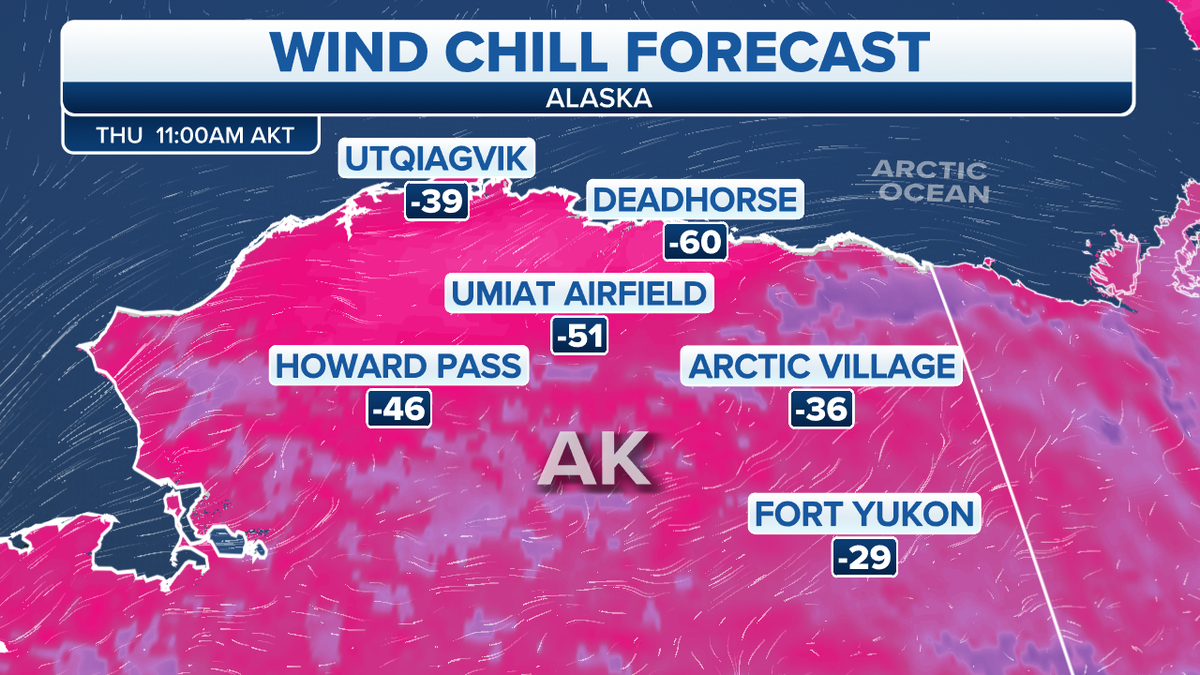 Alaska wind chill forecast