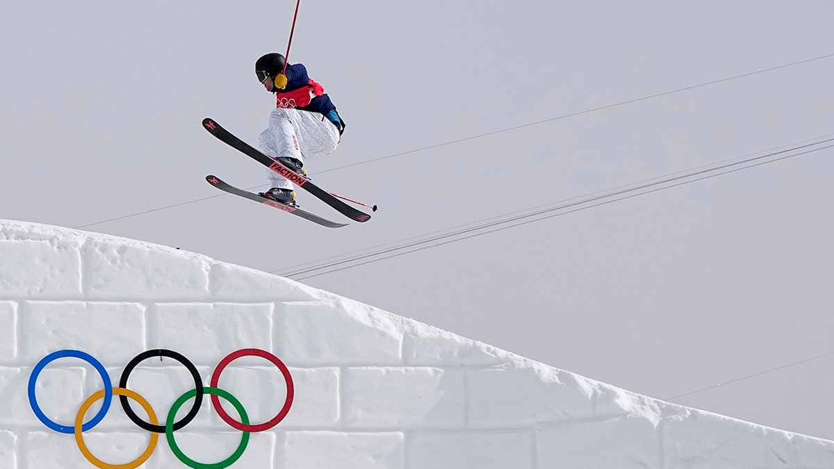 The United States' Alexander Hall competes during the men's slopestyle qualification at the 2022 Winter Olympics, Tuesday, Feb. 15, 2022, in Zhangjiakou, China.