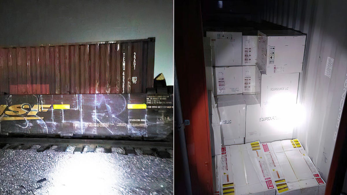 Five people have been arrested in Torrance, California, after getting caught with boxes stolen off a cargo train, according to police.