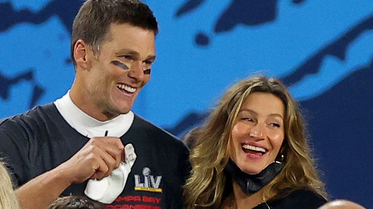 Tom Brady and Gisele Bundchen at the Super Bowl