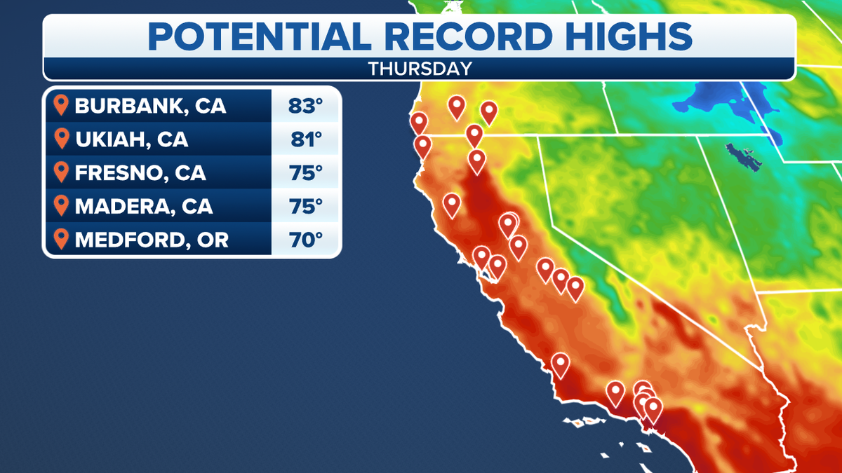 Potential record highs in California