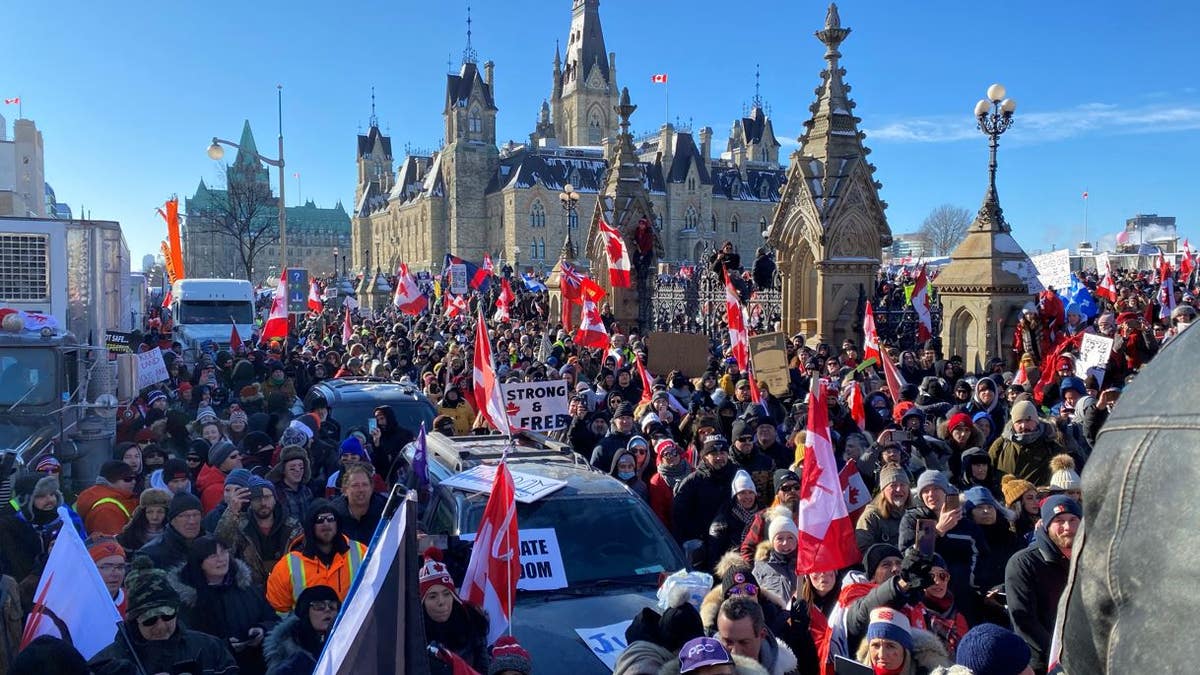 The truckers convoy in Ottawa, Canada