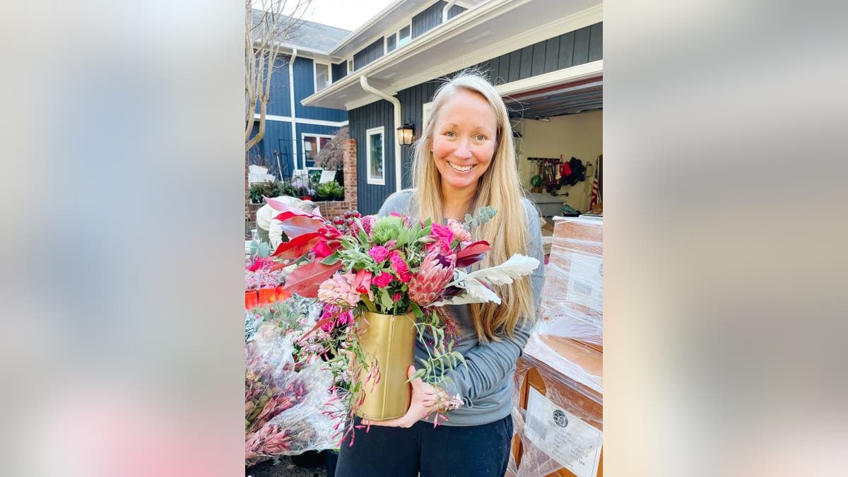 Ashley Manning with flowers