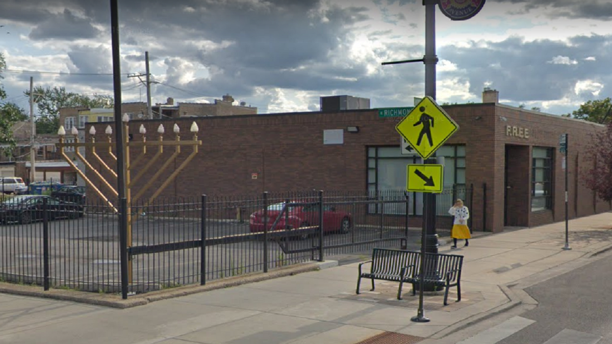 Rabbi Levi Notik of the F.R.E.E. Synagogue in Chicago says a swastika was spray-painted on the side of the building over the weekend. F.R.E.E. stands for Friends of Refugees of Eastern Europe. (Google Maps)