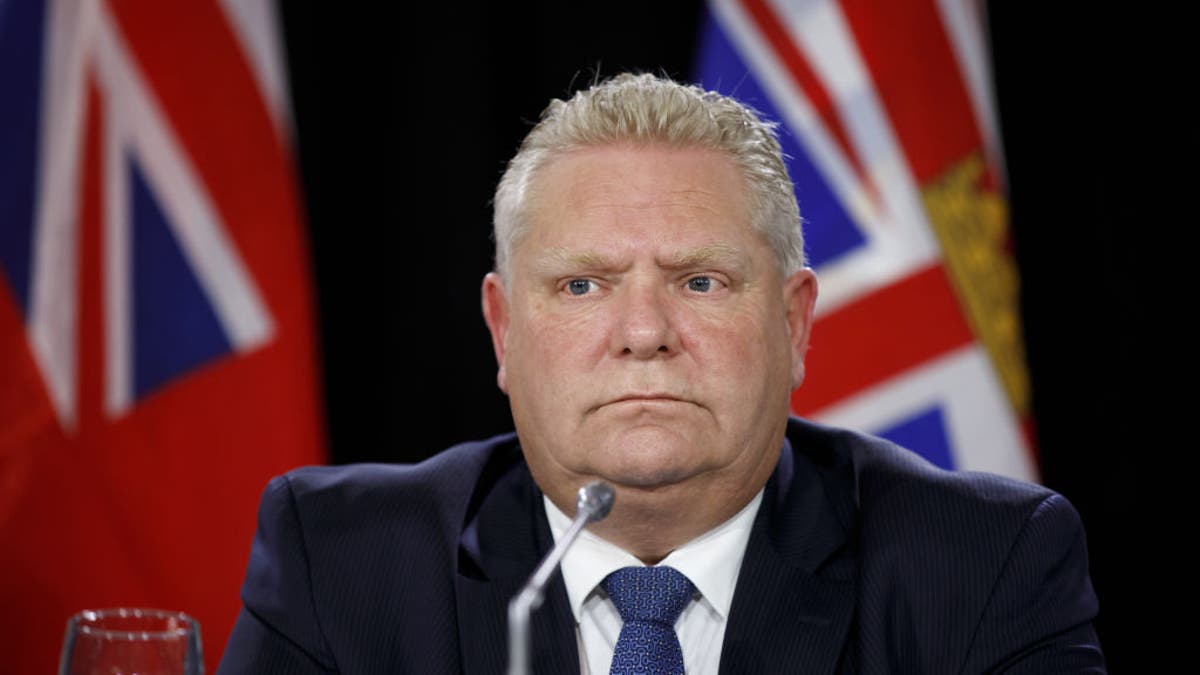 Doug Ford, Ontario's premier, listens during a news conference following the Canada's Premiers meeting in Toronto, Ontario, Canada, on Monday, Dec. 2, 2019. The premiers will put together a list of priorities to present to Prime Minister Justin Trudeau at the first ministers' meeting, expected in January. Photographer: Cole Burston/Bloomberg via Getty Images