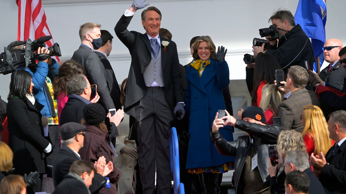 Gov. Glenn Youngkin waving