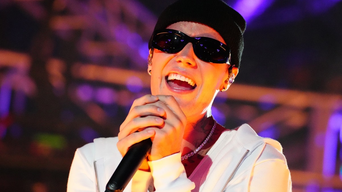 Justin Bieber performs onstage during ‘HOMECOMING WEEKEND’…at the Pacific Design Center, on Friday, February 11th, in Los Angeles, CA. (Photo by Jeff Kravitz/Getty Images for Homecoming Weekend)