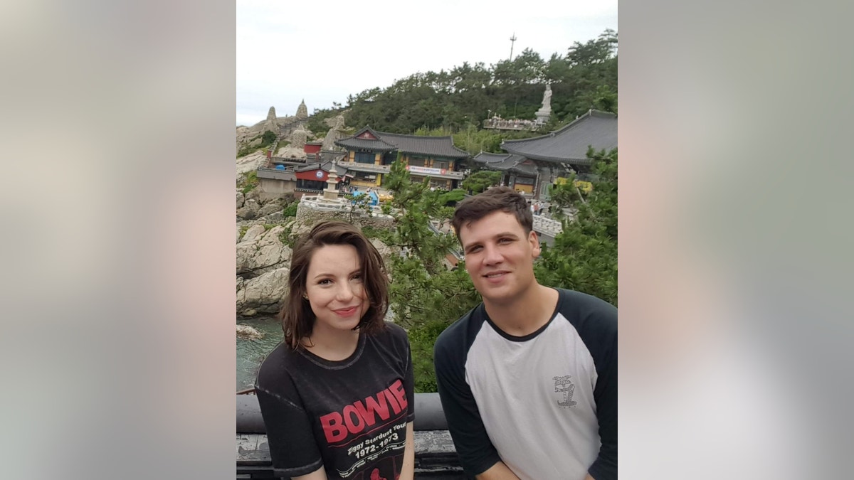 Forrest Severson and Sarah Arnold in South Korea.