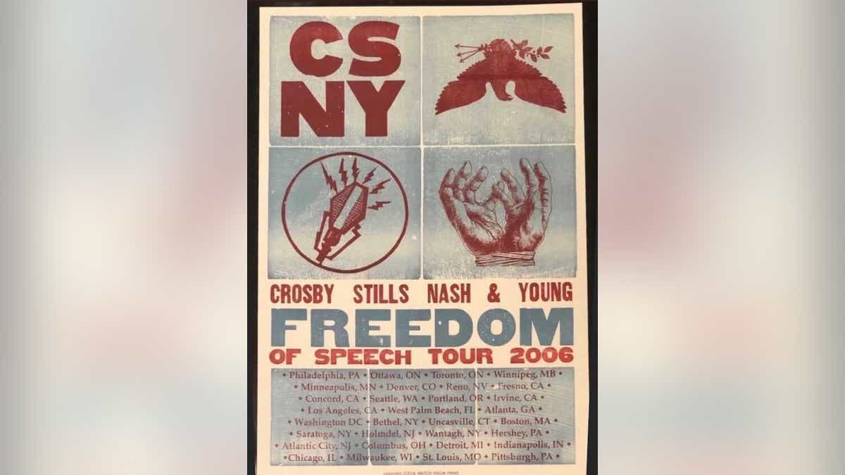 A "Freedom of Speech Tour" poster from 2006