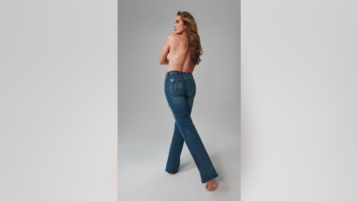 Brooke Shields, 56, poses topless in Jordache jeans 40 years after