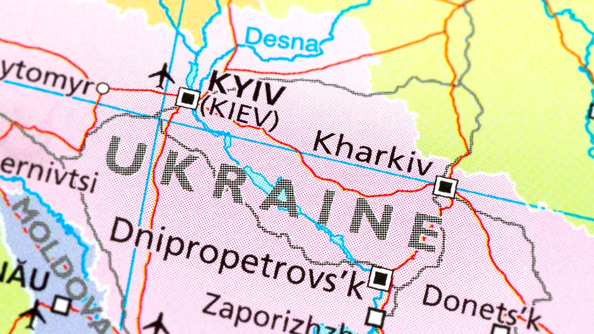 Ukraine map Kharkiv Kyiv
