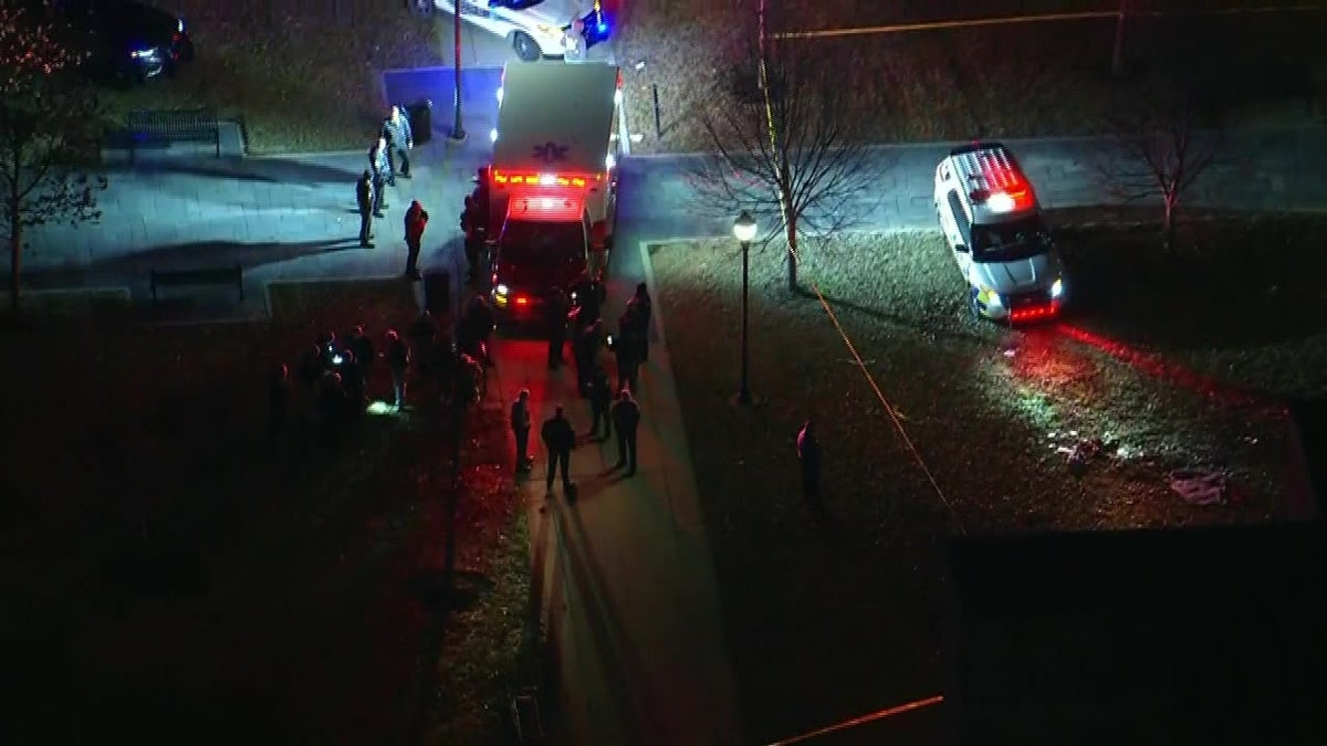 Picture of the scene where a Lincoln University student has died and two others were injured after a stabbing inside of a dorm Wednesday. 