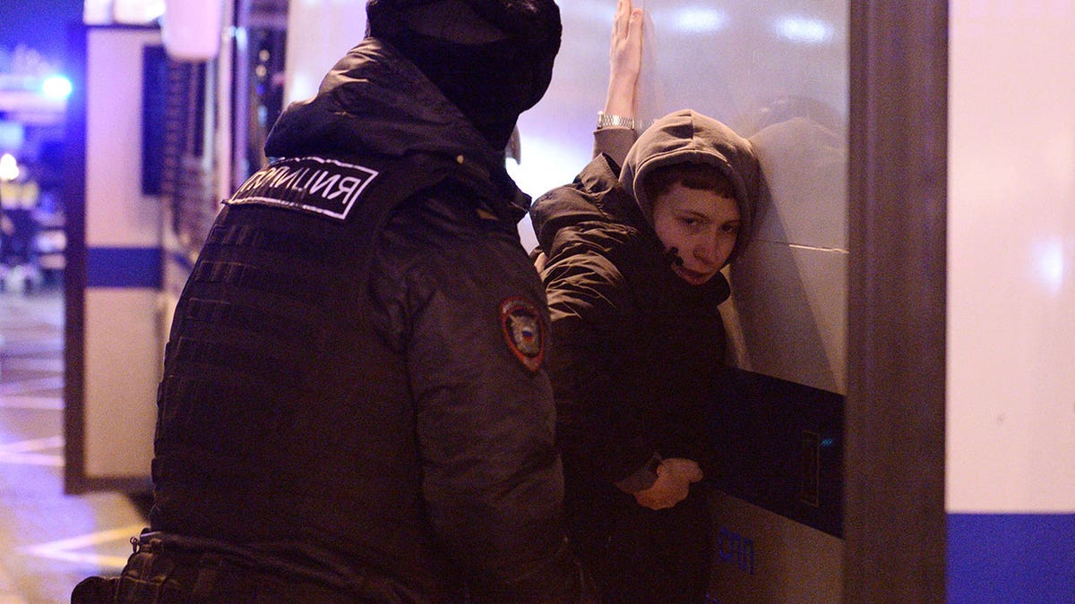 Russians being detained for protesting