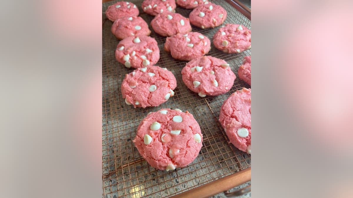 Strawberry White Chocolate Chip Valentine's Day Cookies Made By TikTok User Makena Yee