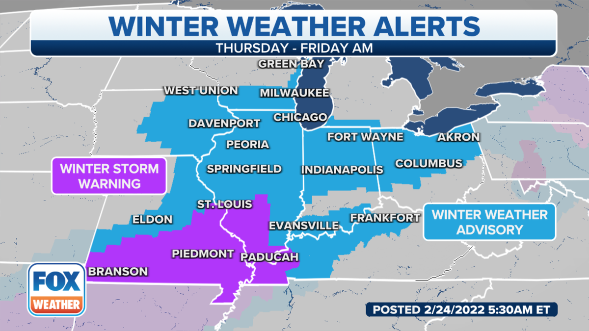 Midwest winter weather alerts