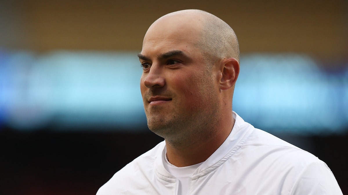 Kansas City Chiefs quarterbacks coach Mike Kafka before an NFL matchup between the Indianapolis Colts and Kansas City Chiefs on October 6, 2019 at Arrowhead Stadium in Kansas City, MO.