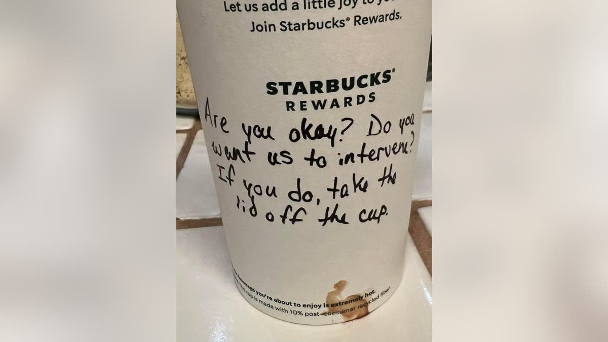 Brandy Selim Roberson Starbucks Cup Note Photo from Facebook