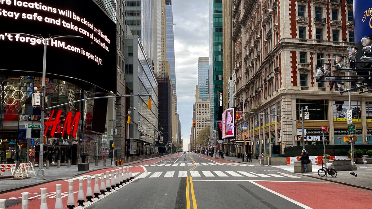 Time Square deserted during lockdown