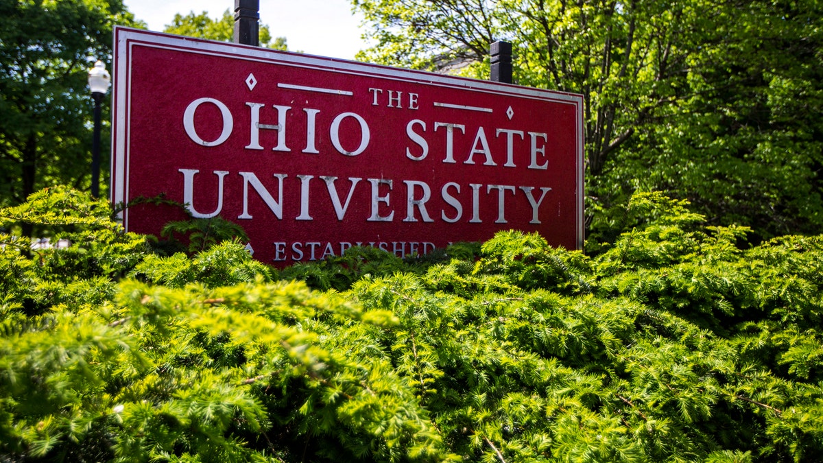sign for Ohio State University in Columbus, Ohio.
