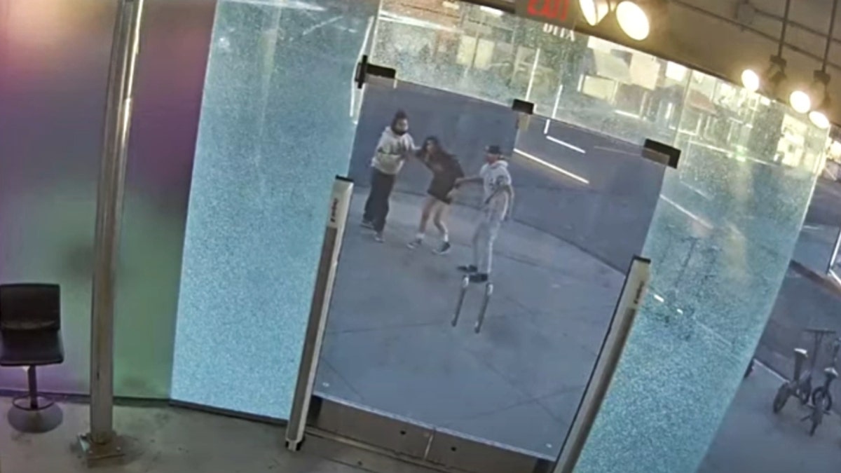Two suspects approached the girls as they were walking to Fairfax High School on the 7200 block of Melrose Avenue just after 7 a.m. (LAPD YouTube)
