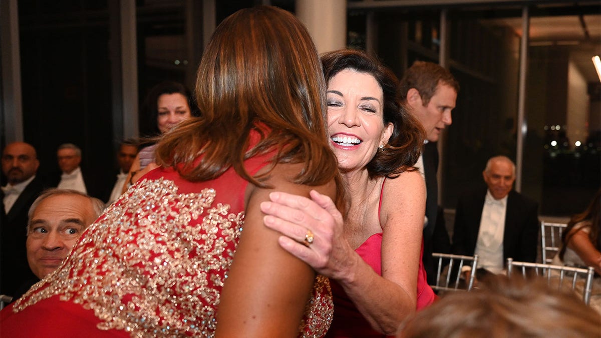 October 21, 2021 - New York City - Governor Kathy Hochul attends the Alfred E. Smith Memorial Foundation Dinner at the Javits Center in New York City Thursday evening October 21, 2021.