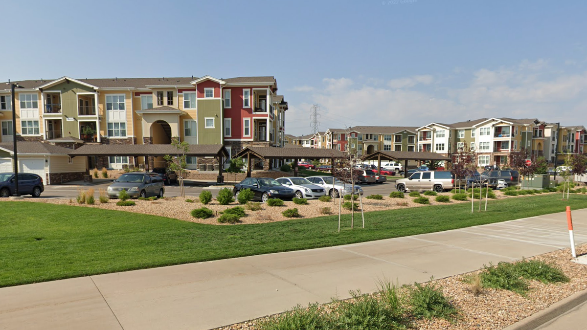 The apartment complex in Commerce City, Colorado, where five people overdose on fentanyl on Sunday. 