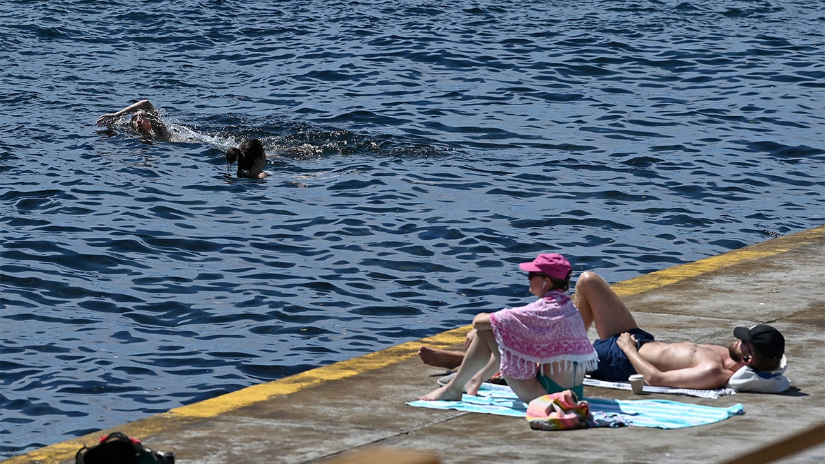 Members of the public are seen in the water at Clovelly Beach in Sydney, Thursday, February 17, 2022.