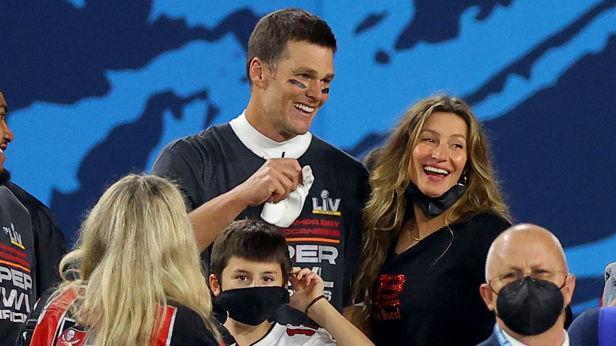 Tom Brady and Gisele at the Super Bowl