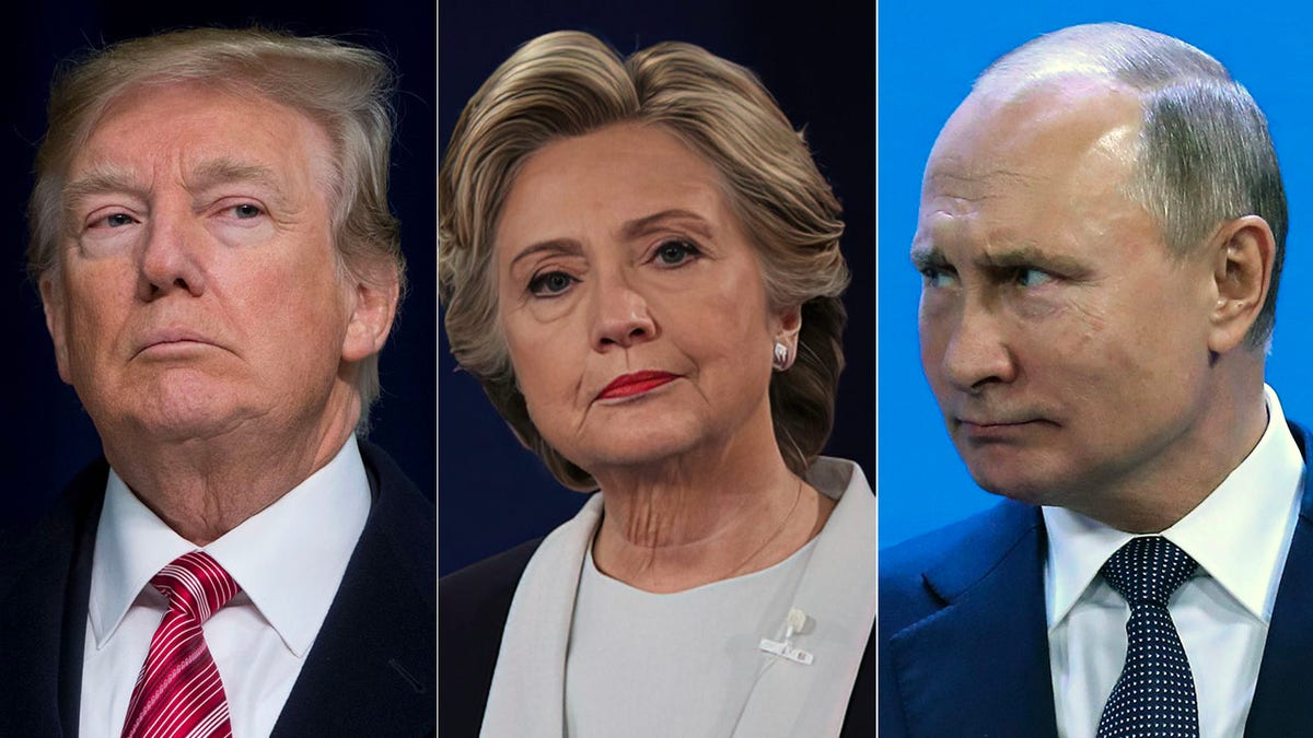 Donald Trump, Hillary Clinton, and Vladimir Putin