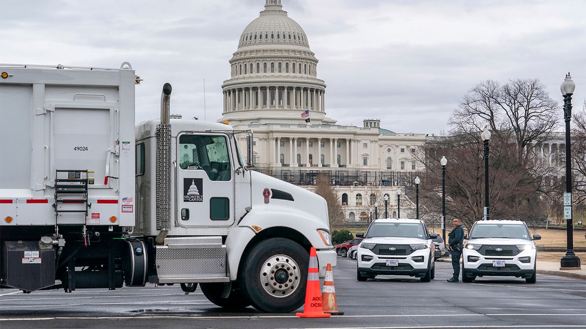 Trucks in front of U.S. Capitol